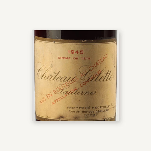 Chateau Gilette Creme de Tete Sauternes 1945 AOC 0,75l — étiquette du vin