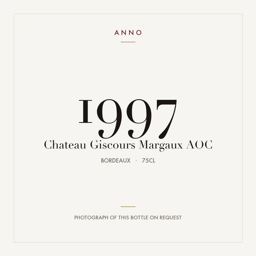 Chateau Giscours Margaux 1997 AOC 0,75l from Bordeaux — ANNO vintage card; photograph of the actual bottle available on request