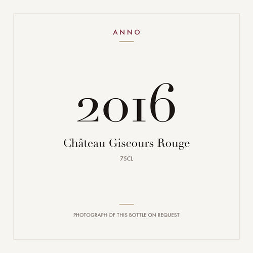 Chateau Giscours Margaux 2016 AOC 0,75l — ANNO vintage card; photograph of the actual bottle available on request