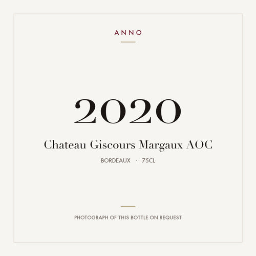 Chateau Giscours Margaux 2020 AOC 0,75l from Bordeaux — ANNO vintage card; photograph of the actual bottle available on request