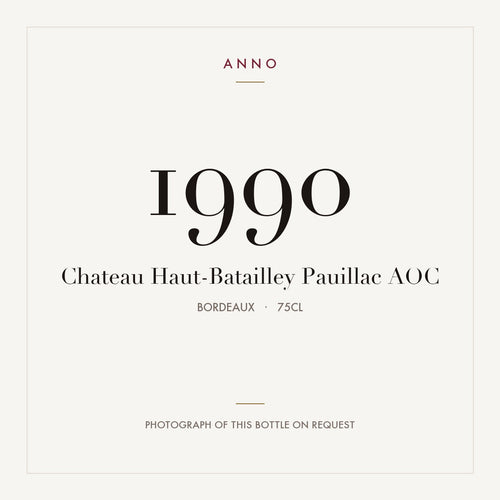 Chateau Haut-Batailley Pauillac 1990 AOC 0,75l, ボルドー — ANNOヴィンテージカード。実際のボトルの写真はご要望に応じてご用意します