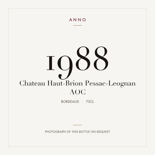 Chateau Haut-Brion Pessac-Leognan 1988 AOC 0,75l — Weinetikett, Beispielbild