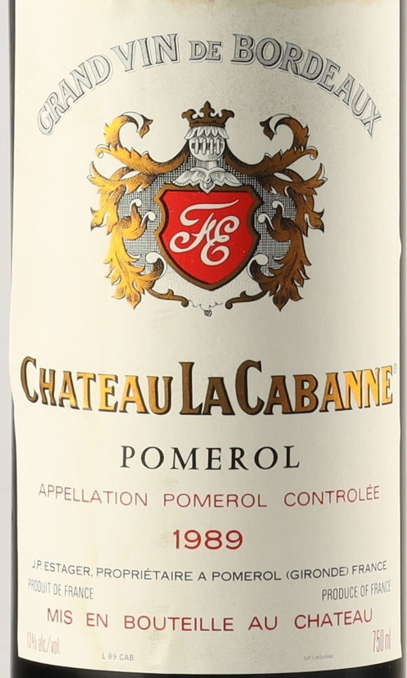 Chateau La Cabanne Pomerol 1989 AOC 0,75l from Bordeaux — ANNO vintage card; photograph of the actual bottle available on request