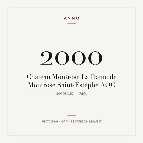 Chateau Montrose La Dame de Montrose Saint-Estephe 2000 AOC 0,75l — etiqueta del vino, imagen ilustrativa