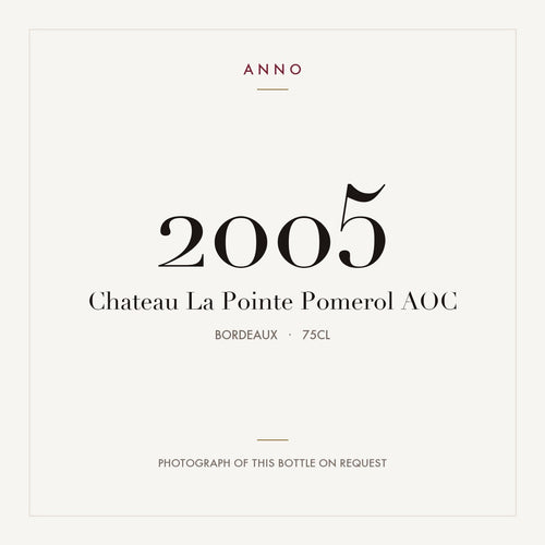 Chateau La Pointe Pomerol 2005 AOC 0,75l, Bordeaux — ANNO-jaargangkaart; foto van de echte fles op aanvraag