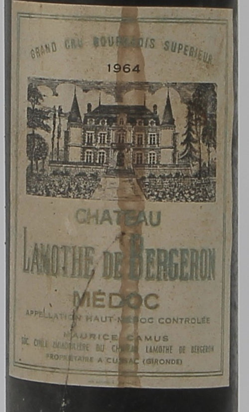 Chateau Lamothe de Bergeron Haut-Medoc 1964 AOC — wine label