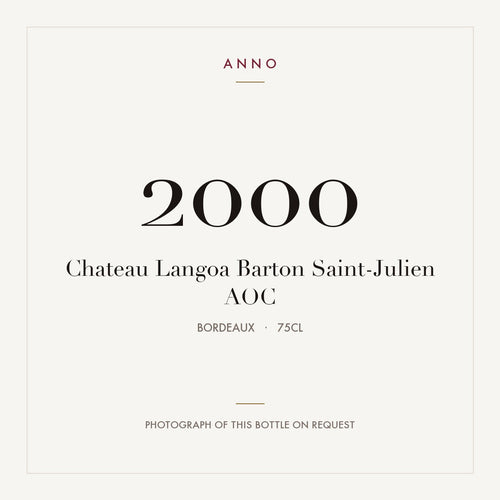 Chateau Langoa Barton Saint-Julien 2000 AOC 0,75l from Bordeaux — ANNO vintage card; photograph of the actual bottle available on request