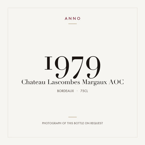 Chateau Lascombes Margaux 1979 AOC 0,75l from Bordeaux — ANNO vintage card; photograph of the actual bottle available on request
