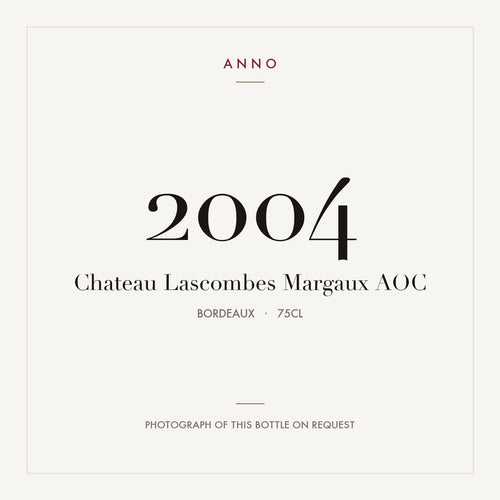 Chateau Lascombes Margaux 2004 AOC 0,75l from Bordeaux — ANNO vintage card; photograph of the actual bottle available on request