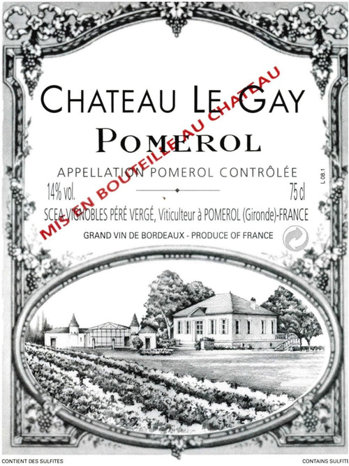 Chateau Le Gay Pomerol 2010 AOC 0,75l — etichetta del vino, immagine indicativa