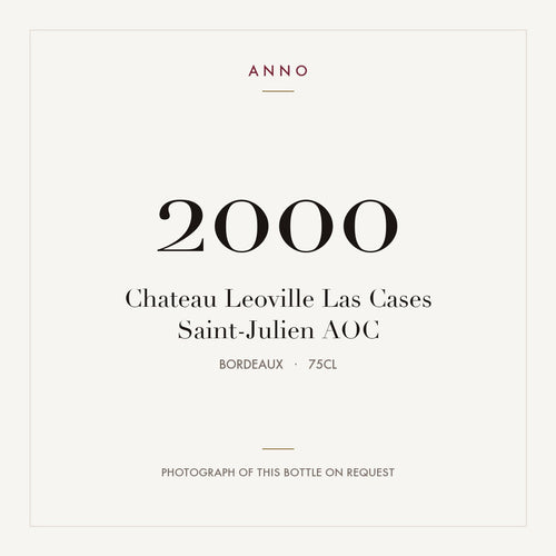 Chateau Leoville Las Cases Saint-Julien 2000 AOC 0,75l, Bordeaux — ANNO-Jahrgangskarte; Foto der tatsächlichen Flasche auf Anfrage