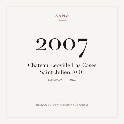 Chateau Leoville Las Cases Saint-Julien 2007 AOC 1,5l, Bordeaux — ANNO-Jahrgangskarte; Foto der tatsächlichen Flasche auf Anfrage