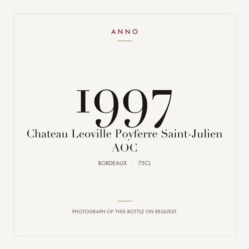 Chateau Leoville Poyferre Saint-Julien 1997 AOC 0,75l from Bordeaux — ANNO vintage card; photograph of the actual bottle available on request