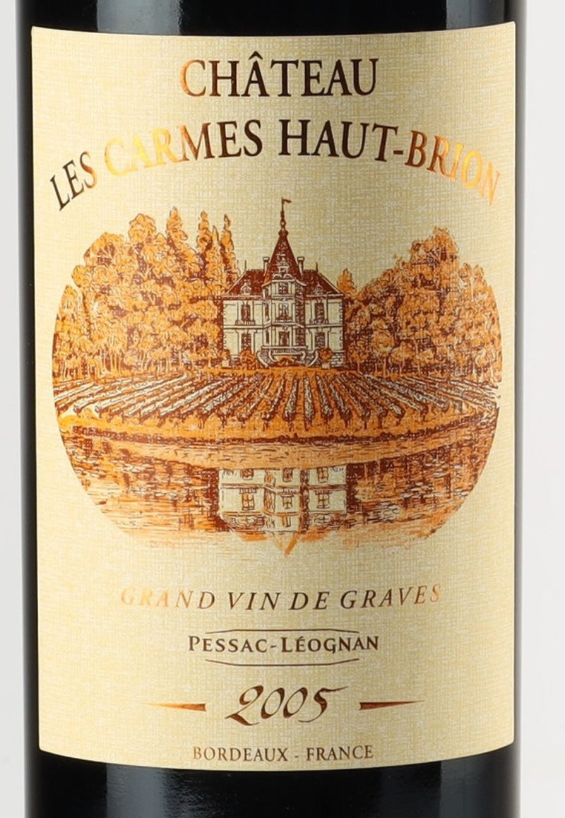 Chateau Les Carmes Haut-Brion Pessac-Leognan 2005 AOC 0,75l from Bordeaux — ANNO vintage card; photograph of the actual bottle available on request