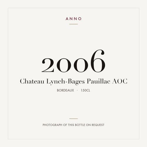 Chateau Lynch-Bages Pauillac 2006 AOC 1,5l, Бордо — карточка урожая ANNO; фото настоящей бутылки по запросу