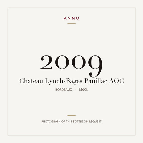 Chateau Lynch-Bages Pauillac 2009 AOC 1,5l, Bordeaux — carte millésime ANNO ; photo de la bouteille réelle disponible sur demande