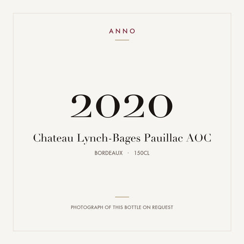 Chateau Lynch-Bages Pauillac 2020 AOC 1,5l, Bordéus — cartão de colheita ANNO; fotografia da garrafa real disponível a pedido