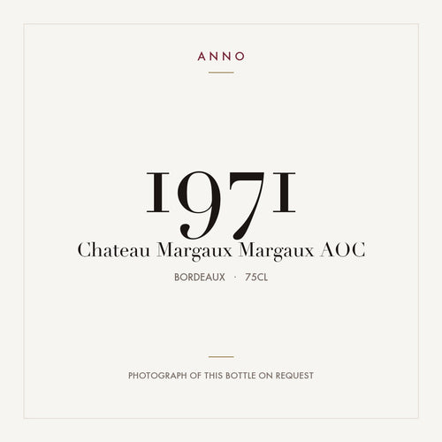 Chateau Margaux Margaux 1971 AOC 0,75l from Bordeaux — ANNO vintage card; photograph of the actual bottle available on request