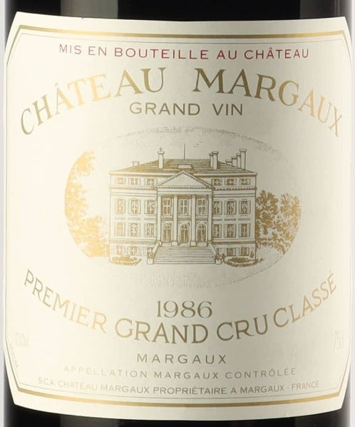 Chateau Margaux Margaux 1986 AOC 0,75l — wine label