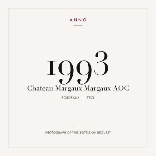 Chateau Margaux Margaux 1993 AOC 0,75l from Bordeaux — ANNO vintage card; photograph of the actual bottle available on request