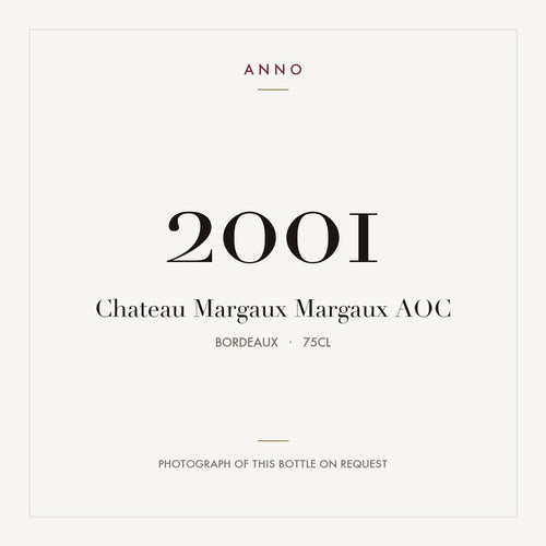 Chateau Margaux Margaux 2001 AOC 0,75l, Bordeaux — ANNO-årgangskort; foto af den faktiske flaske på forespørgsel