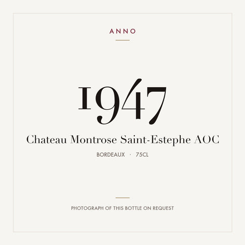 Chateau Montrose Saint-Estephe 1947 AOC 0,75l — etiqueta del vino, imagen ilustrativa