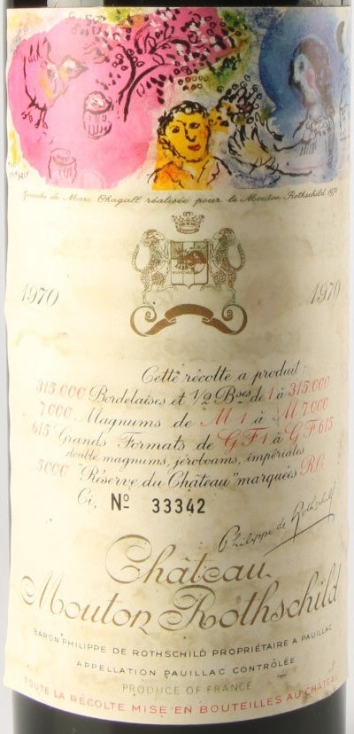Chateau Mouton Rothschild Pauillac 1970 AOC 0,75l — wine label