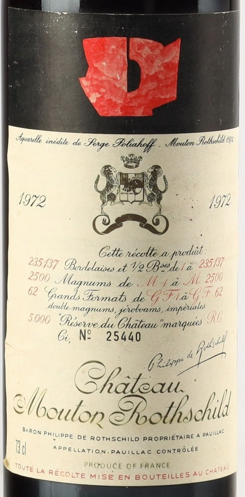 Chateau Mouton Rothschild Pauillac 1972 AOC 0,75l — ワインラベル