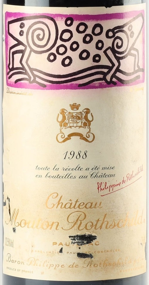 Chateau Mouton Rothschild Pauillac 1988 AOC 0,75l — wijnetiket
