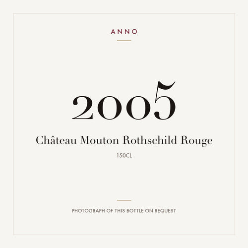 Chateau Mouton Rothschild Pauillac 2005 AOC 1,5l — ANNO vintage card; photograph of the actual bottle available on request