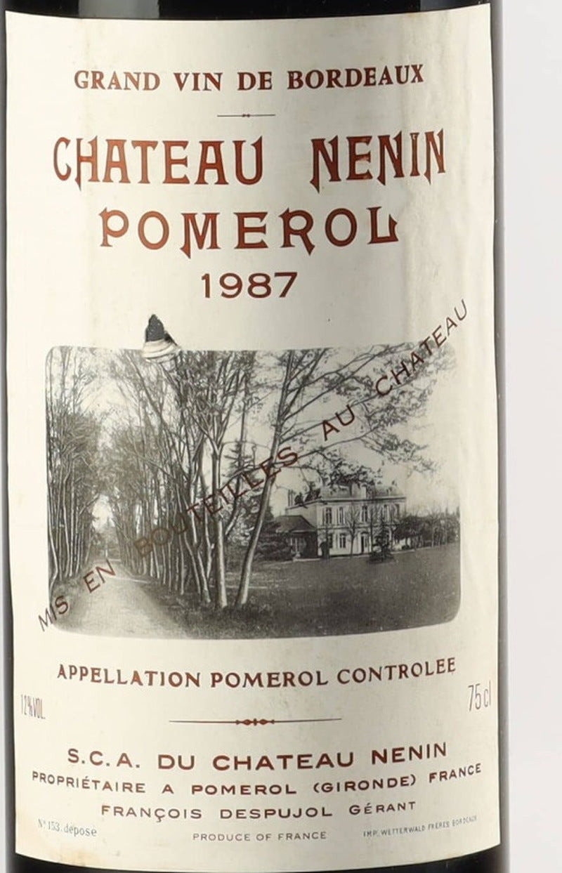 Chateau Nenin Pomerol 1987 AOC — wine label