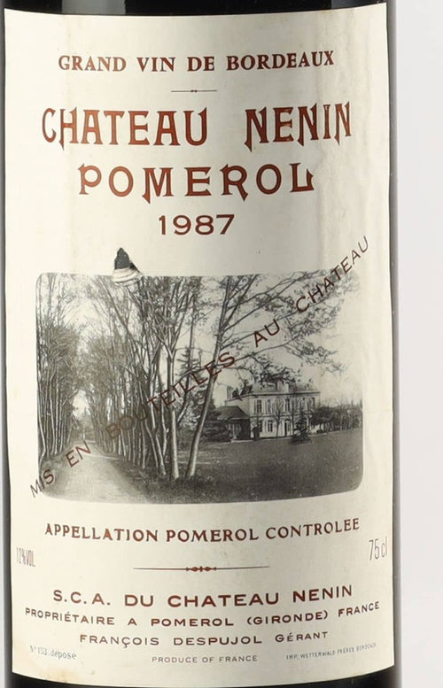 Chateau Nenin Pomerol 1987 AOC — wine label