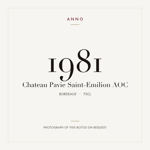 Chateau Pavie Saint-Emilion 1981 AOC 0,75l, 波爾多 — ANNO 年份卡;實際酒瓶照片可應要求提供