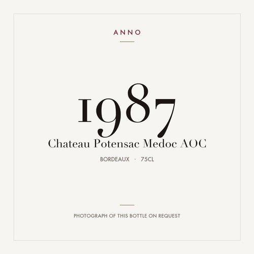 Chateau Potensac Medoc 1987 AOC 0,75l — etiqueta del vino, imagen ilustrativa