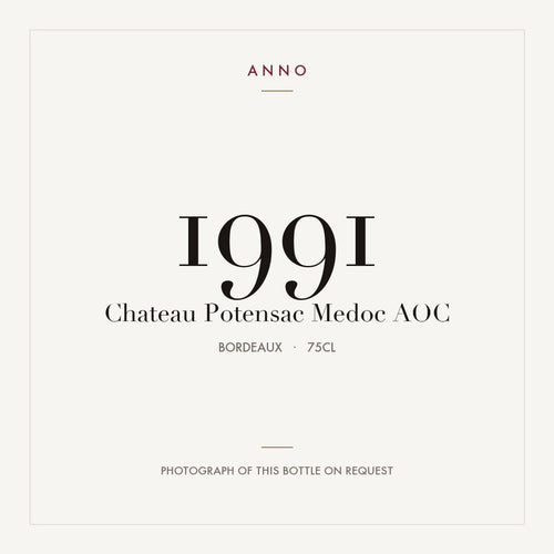 Chateau Potensac Medoc 1991 AOC 0,75l — vinetiket, illustrativt billede
