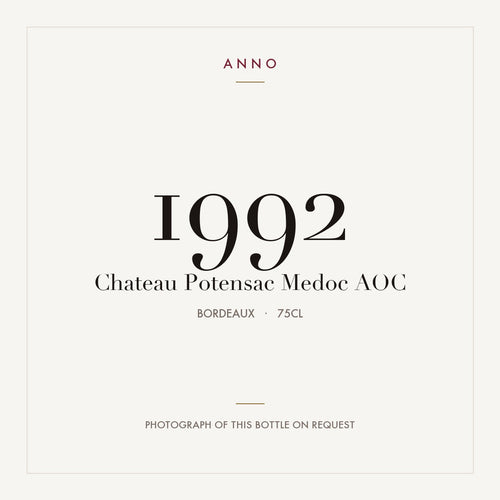 Chateau Potensac Medoc 1992 AOC 0,75l — etichetta del vino, immagine indicativa