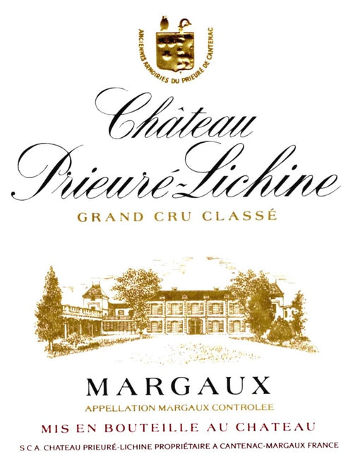 Chateau Prieure-Lichine Margaux AOC — wine label, illustrative image