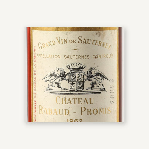 Chateau Rabaud-Promis Sauternes 1962 AOC 0,75l — rótulo do vinho