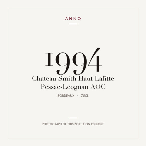 Chateau Smith Haut Lafitte Pessac-Leognan 1994 AOC 0,75l from Bordeaux — ANNO vintage card; photograph of the actual bottle available on request