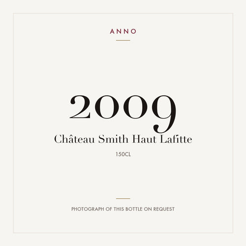 Chateau Smith Haut Lafitte Pessac-Leognan 2009 AOC 1,5l — cartão de colheita ANNO; fotografia da garrafa real disponível a pedido