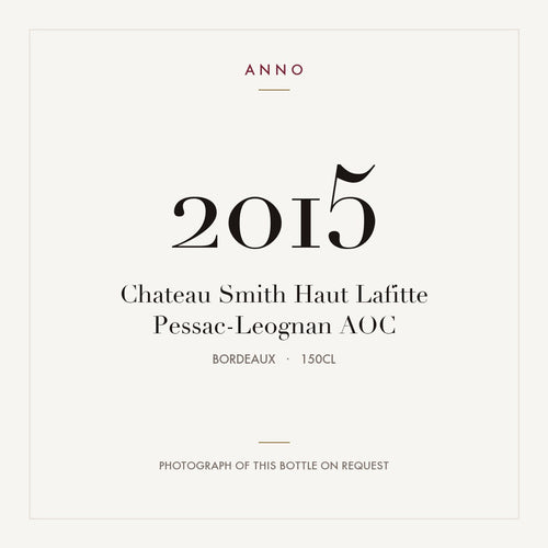 Chateau Smith Haut Lafitte Pessac-Leognan 2015 AOC 1,5l from Bordeaux — ANNO vintage card; photograph of the actual bottle available on request