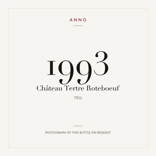 Chateau Tertre Roteboeuf Saint-Emilion 1993 AOC 0,75l — ANNO-årgangskort; foto af den faktiske flaske på forespørgsel