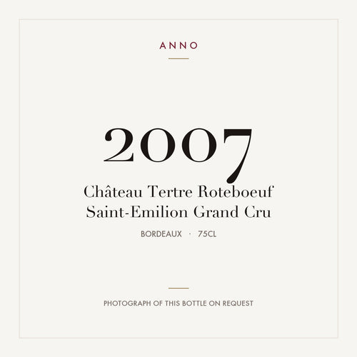 Chateau Tertre Roteboeuf Saint-Emilion Grand Cru 2007 AOC 0,75l — ANNO-Jahrgangskarte; Foto der tatsächlichen Flasche auf Anfrage