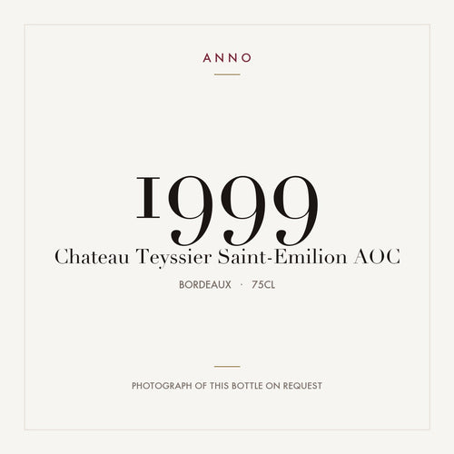 Chateau Teyssier Saint-Emilion 1999 AOC 0,75l from Bordeaux — ANNO vintage card; photograph of the actual bottle available on request