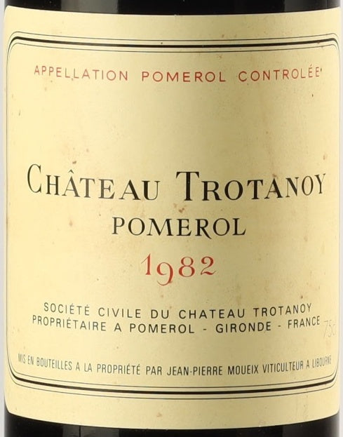 Chateau Trotanoy Pomerol 1982 AOC 0,75l — etichetta del vino