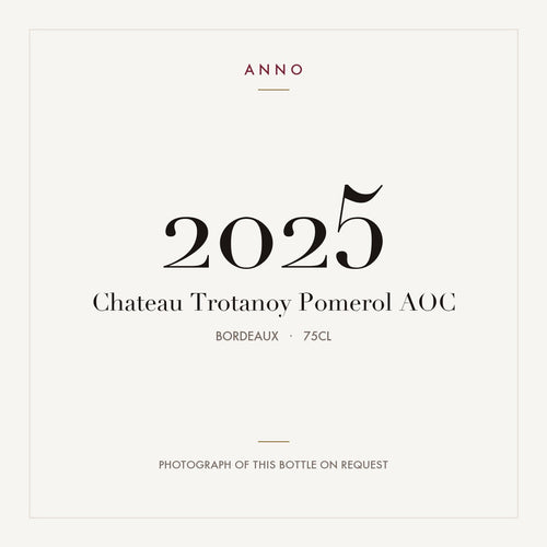 Chateau Trotanoy Pomerol 2025 AOC 0,75l, Bordeaux — carte millésime ANNO ; photo de la bouteille réelle disponible sur demande