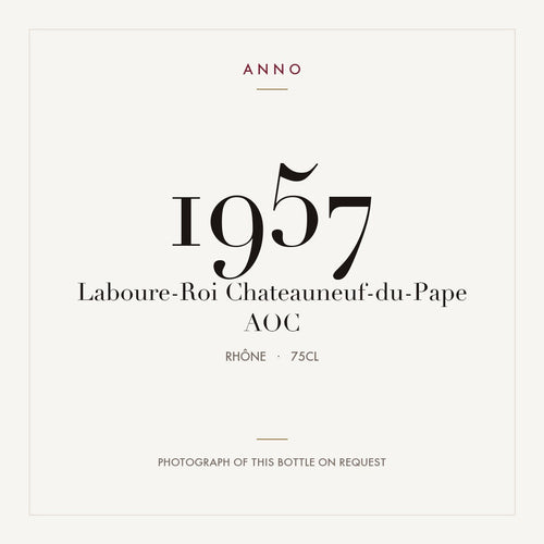 Laboure-Roi Chateauneuf-du-Pape 1957 AOC 0,75l from Rhône — ANNO vintage card; photograph of the actual bottle available on request