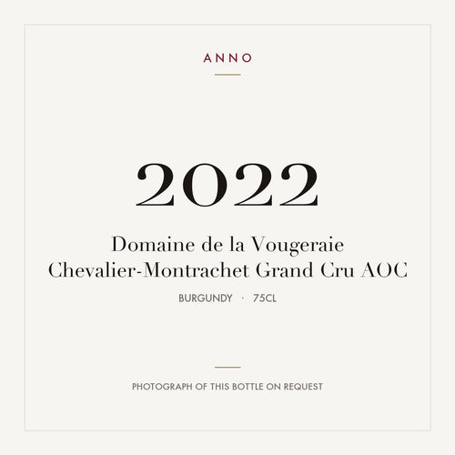 Domaine de la Vougeraie Chevalier-Montrachet Grand Cru 2022 AOC 0,75l from Burgundy — ANNO vintage card; photograph of the actual bottle available on request