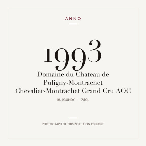 Domaine du Chateau de Puligny-Montrachet Chevalier-Montrachet Grand Cru 1993 AOC 0,75l from Burgundy — ANNO vintage card; photograph of the actual bottle available on request