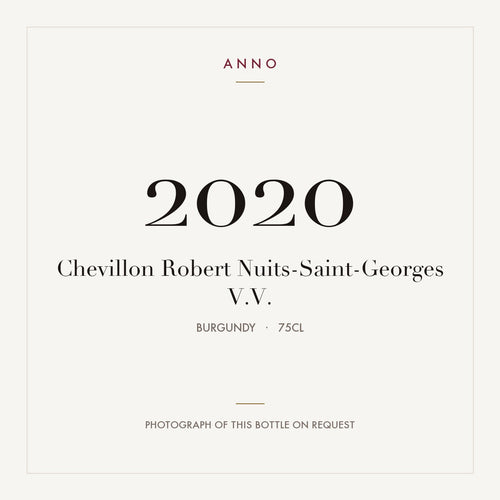 Chevillon Robert Nuits-Saint-Georges V.V. 2020 0,75l, Bourgogne — ANNO-årgangskort; foto af den faktiske flaske på forespørgsel